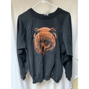 Vintage Grizzly Brown Bear Sweatshirt Crewneck Morning Sun Tag W sz XXL USA Made
